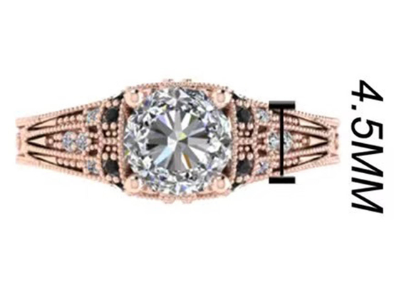 Tipo brillante redondo ODM del corte 18K Rose Gold Ring Illusion Setting del certificado del GIA