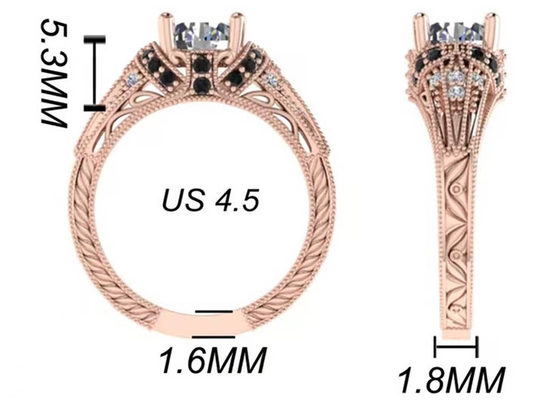 Tipo brillante redondo ODM del corte 18K Rose Gold Ring Illusion Setting del certificado del GIA