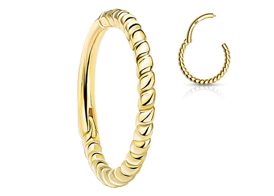 Anillo de nariz torcido del oro de la cuerda 14k 18G, Clicker de perforación de la nariz para el regalo