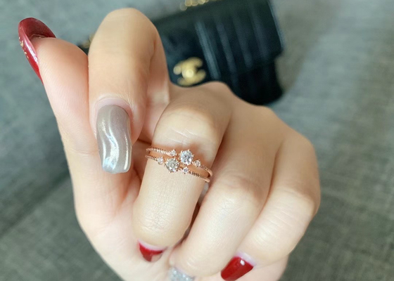 Garra que fija 14k el oro Diamond Ring, 0,1 Ct Diamond Ring For Gift