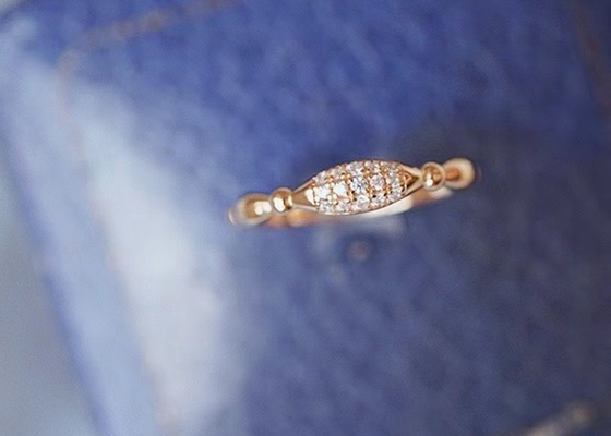 ODM del OEM de 14K Rose Gold Real Diamond Jewellery Ring Dainty para casarse