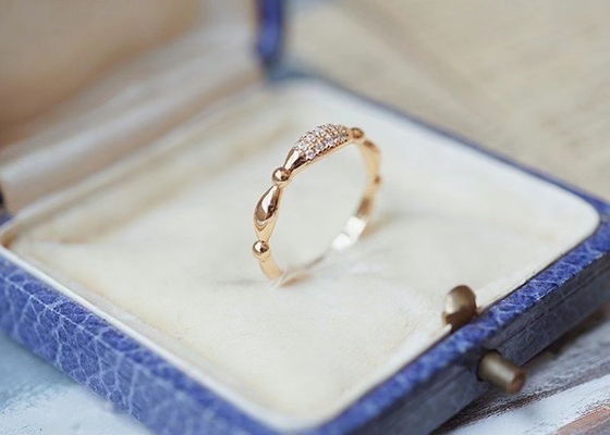 ODM del OEM de 14K Rose Gold Real Diamond Jewellery Ring Dainty para casarse
