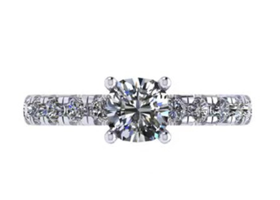 joyería del oro sólido 14k de 6x6m m, 24pcs 1.44ct Diamond Engagement Ring natural