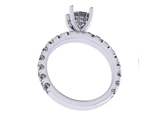 joyería del oro sólido 14k de 6x6m m, 24pcs 1.44ct Diamond Engagement Ring natural