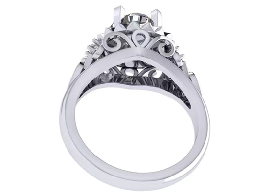 El laboratorio del oro blanco hizo el tamaño de Diamond Engagement Rings Brilliant Cut 1ct RD6.5MM