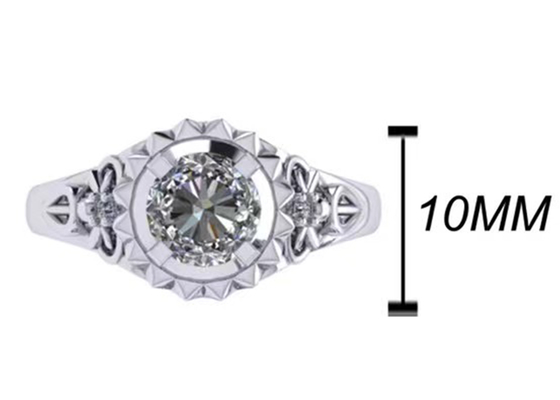 El laboratorio del oro blanco hizo el tamaño de Diamond Engagement Rings Brilliant Cut 1ct RD6.5MM