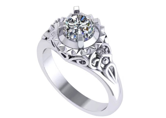 El laboratorio del oro blanco hizo el tamaño de Diamond Engagement Rings Brilliant Cut 1ct RD6.5MM