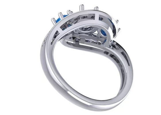 0,8 quilates Topaz Ring Prong Setting Type azul natural para el compromiso