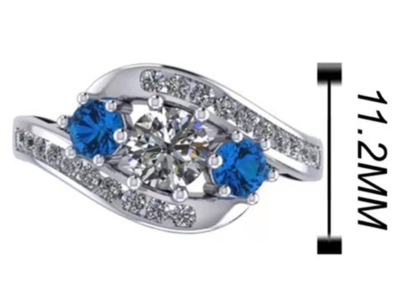 0,8 quilates Topaz Ring Prong Setting Type azul natural para el compromiso