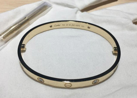 oDM natural de Diamond Love Bracelet de la joyería del oro sólido de 0.42ct 38.05g 18K