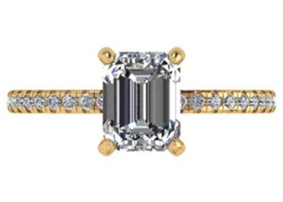 OEM natural del diamante de la dimensión de Emerald Cut 18K Rose Gold Ring Wiith 7.58×5.83m m