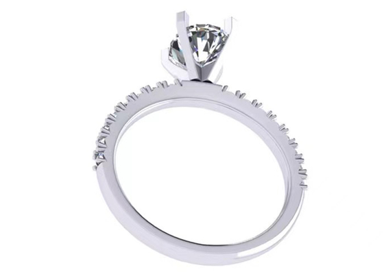 Corte redondo 1,5 tamaño oval del peso OV8×6MM de Diamond Ring 2.45g del quilate para el compromiso