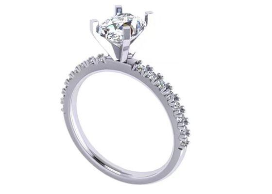 Corte redondo 1,5 tamaño oval del peso OV8×6MM de Diamond Ring 2.45g del quilate para el compromiso
