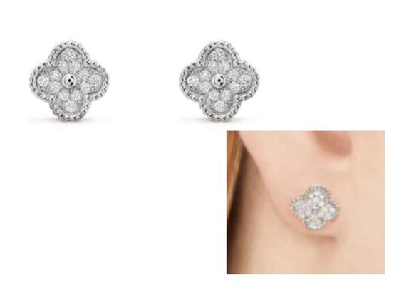 oro Diamond Earrings, peso de 0.24ct 18k de 10m m Diamond Ear Studs 2.37g