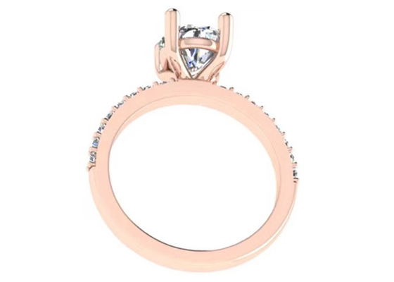Corte 18k Rose Gold Wedding Ring de la pera 10.67x7.23x4.1m m para el compromiso