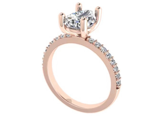 Corte 18k Rose Gold Wedding Ring de la pera 10.67x7.23x4.1m m para el compromiso