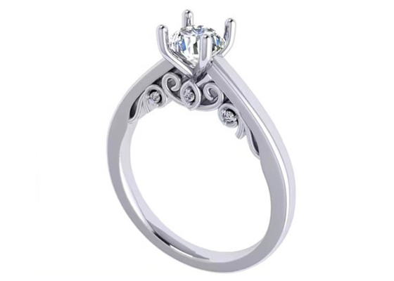 Garra que fija el anillo de bodas del oro blanco 18k, corte brillante redondo Diamond Ring del GIA 5.35m m