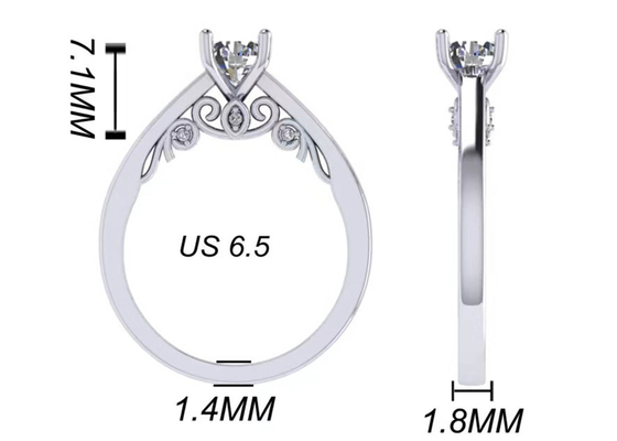 Garra que fija el anillo de bodas del oro blanco 18k, corte brillante redondo Diamond Ring del GIA 5.35m m