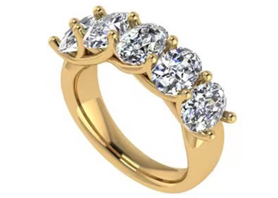 Tamaño oval del diamante 18K Rose Gold Ring 6.43x 4.7x 3.03m m para el aniversario
