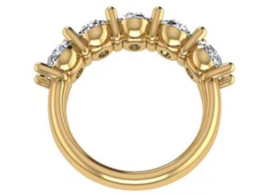 Tamaño oval del diamante 18K Rose Gold Ring 6.43x 4.7x 3.03m m para el aniversario