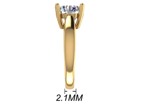 Mano que fija la joyería del oro sólido 14K, solitario natural redondo Diamond Rings del corte 2.7ct