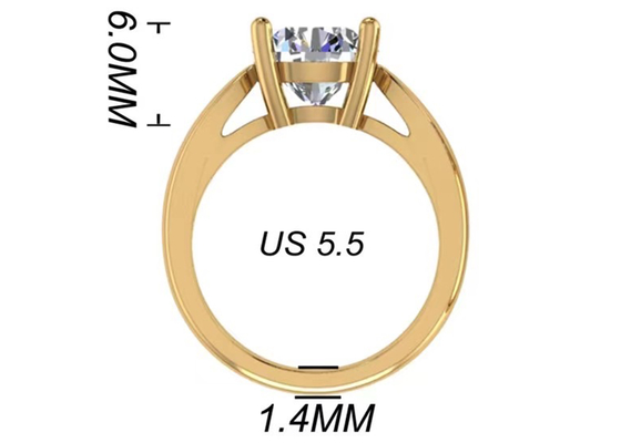 Mano que fija la joyería del oro sólido 14K, solitario natural redondo Diamond Rings del corte 2.7ct