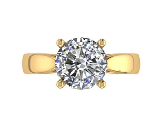 Mano que fija la joyería del oro sólido 14K, solitario natural redondo Diamond Rings del corte 2.7ct