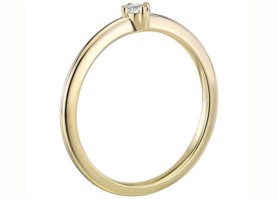 Garra del anillo 0.1ct de la joyería del oro amarillo de la piedra 14K del solitario que fija el tipo grado de la claridad de VS1
