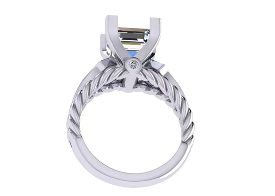 Princesa Cut del oro de Moissanite Diamond Gemstone Promise Rings 14K