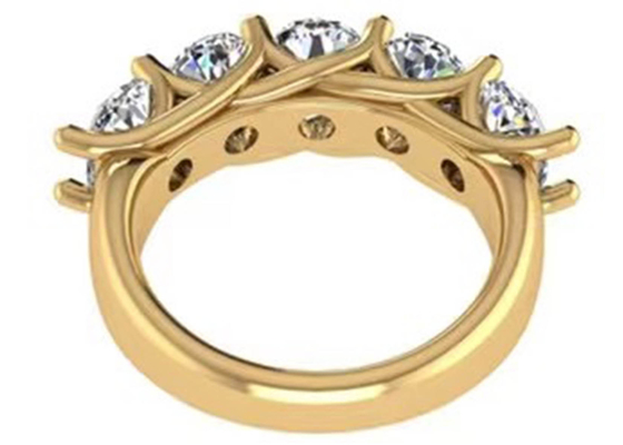 ODM brillante oval del anillo de compromiso 6.43x 4.7x3.03m m del oro amarillo del corte 18k