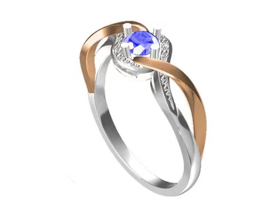 La cruce de la joyería del oro sólido de la joyería 14K de Tanzanite congriega la piedra principal de RD6.4MM