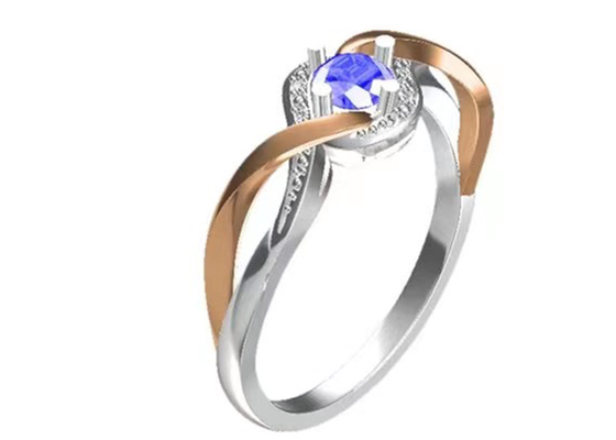 La cruce de la joyería del oro sólido de la joyería 14K de Tanzanite congriega la piedra principal de RD6.4MM