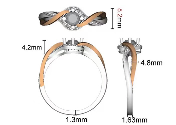 La cruce de la joyería del oro sólido de la joyería 14K de Tanzanite congriega la piedra principal de RD6.4MM