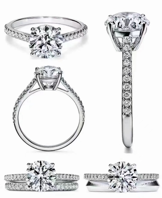38pcs Diamond Engagement Ring Settings Round natural cortó 1.2ct RD7MM