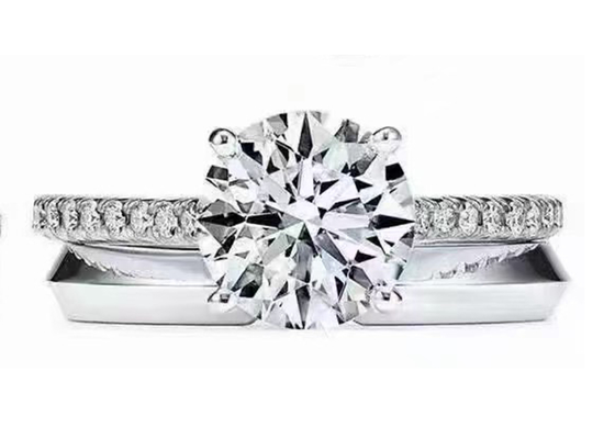 38pcs Diamond Engagement Ring Settings Round natural cortó 1.2ct RD7MM