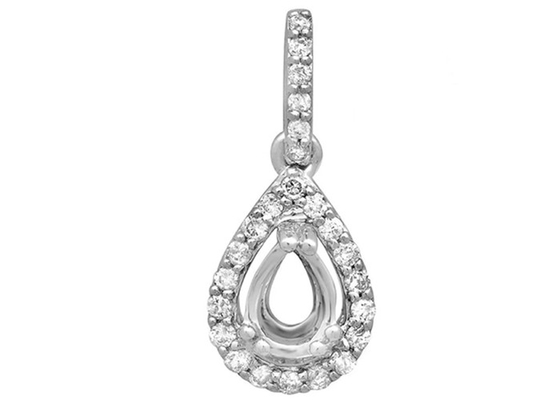 La pera cortó el peso blanco 3.0g de Diamond Pendant Semi Mount 5x7m m