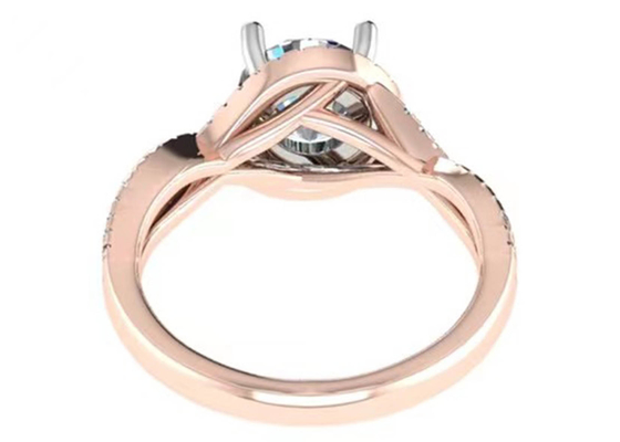 Claridad de la media del corte redondo 18K Rose Gold Ring For Engagement S11 SI2 VS1