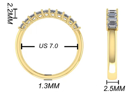 10pcs el EM del diamante 18k Rose Gold Ring 3.0×2.0m m cortó para el aniversario
