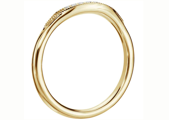 Anillo de oro amarillo delicado minúsculo 14K, tamaño de Diamond Stacking Rings 2m m 1.5m m 1.3m m