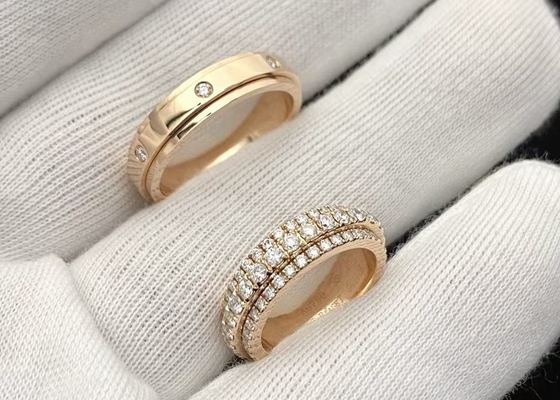 Peso del anillo de compromiso 32pcs 92pcs 3.20g del oro amarillo del OEM 2.84ct 18k