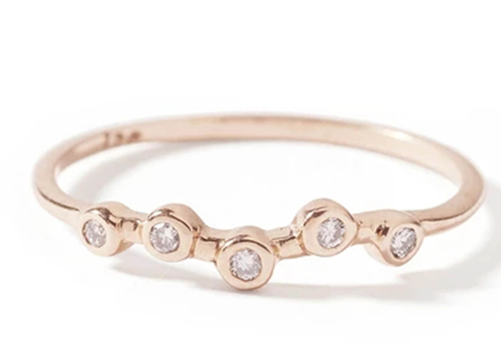 Joyería minúscula Diamond Ring del oro amarillo de 0.10ct 14K para casarse tamaño de la banda de 1.5mm-2.5m m