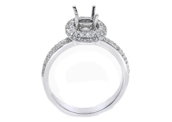 anillo de la joyería del soporte del oro blanco 18k semi con los diamantes naturales 0.45ct de 1-1.1m m