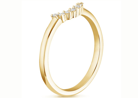 anillos apilables del oro amarillo de 0.15ct 14k, tamaño 1.5m m de piedra de Diamond Stacking Rings 2m m