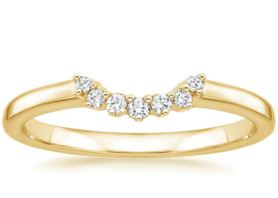 anillos apilables del oro amarillo de 0.15ct 14k, tamaño 1.5m m de piedra de Diamond Stacking Rings 2m m