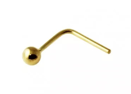 Anillo de nariz en forma de L del oro 18k, tamaño de Ring With Ball On End 1.5-2.0m m de la nariz