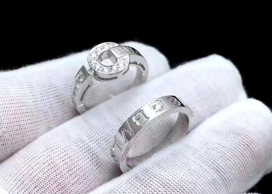 Diente que fija el anillo 0.48ct de la joyería del oro sólido 18K para la anchura de la promesa 4mm-6m m