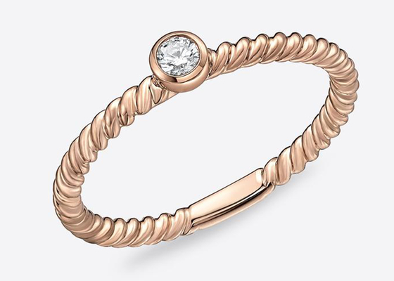 Anillo cuadrado del septo del oro sólido del diamante 14k, anillo 1.0mm×10m m de la ventana de la nariz del aro