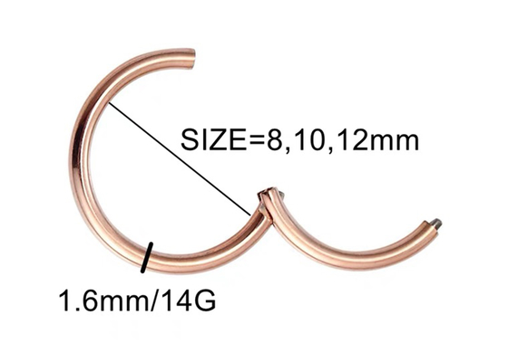 Clicker del oro blanco de Periceing, ODM del OEM de los pendientes del aro del oro 14k para el aniversario