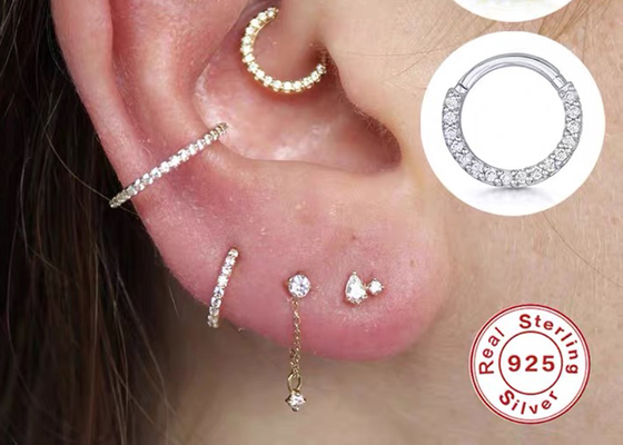 Clicker con bisagras inconsútil 16g-40g del oro 14K para el Tragus del cartílago