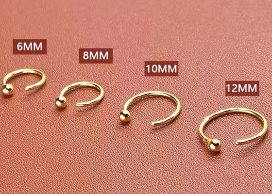 Clicker con bisagras inconsútil 16g-40g del oro 14K para el Tragus del cartílago